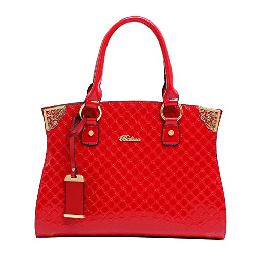 Sac à bandoulière pour ordinateur portable étanche en cuir verni