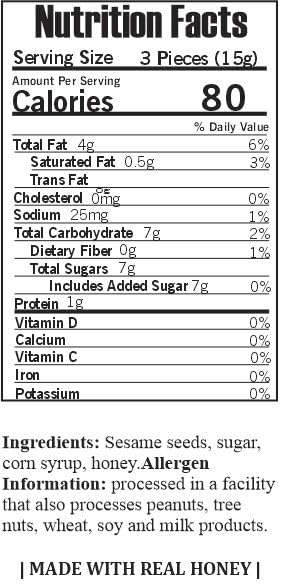 Miniatura 2 de SweetGourmet Crujiente de miel de sésamo  Caramelos totalmente naturales  2 libras