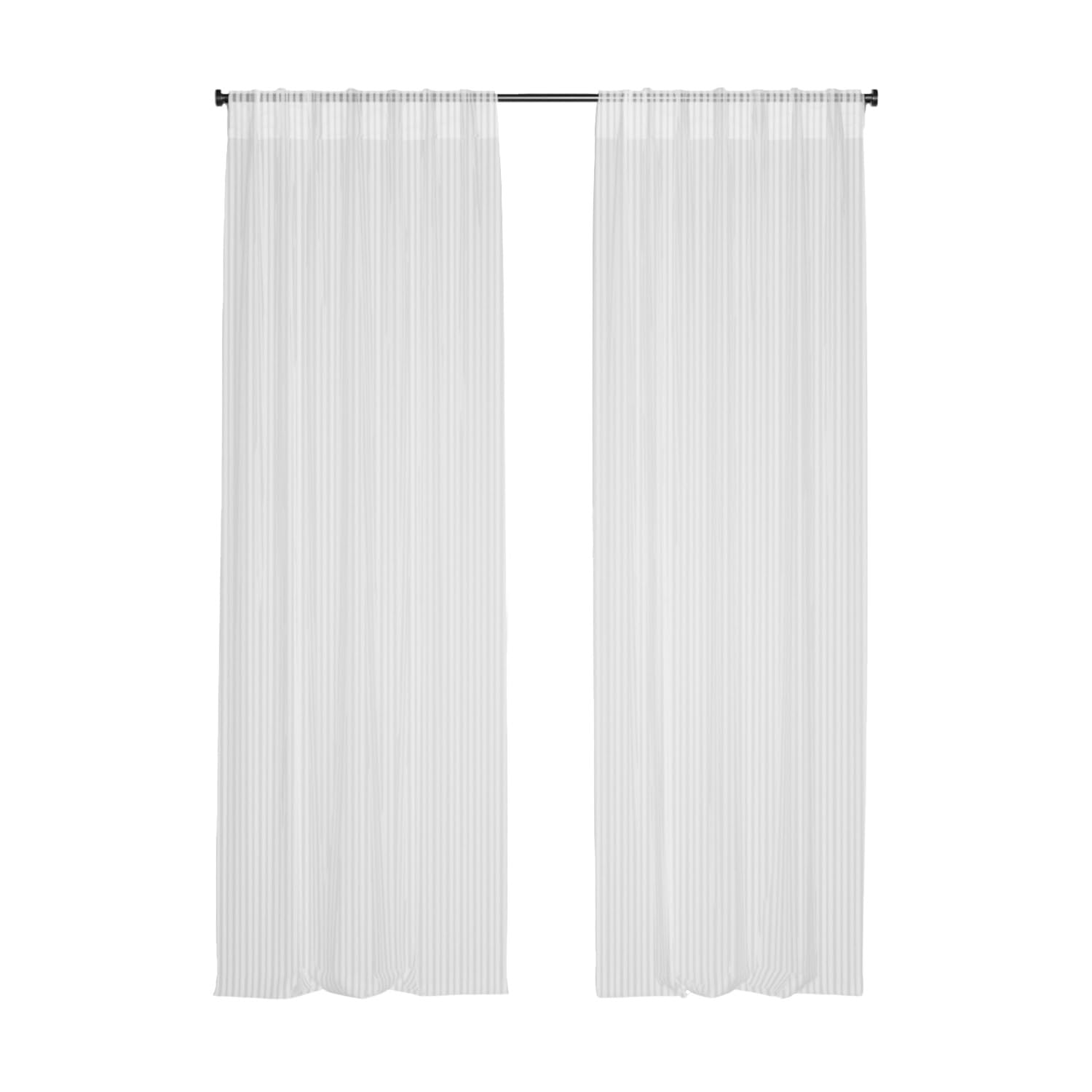 domus&trend - Atene Tende per Interni Ignifughe Filtranti, 1 Pannello 140x280, Per Casa Binario o Bastone, Tende a Pannello Trama Rigata, Made in Italy (Bianco ottico_Attacco per bastone)