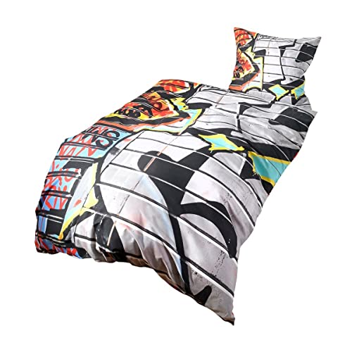 G BETTWARENSHOP Renforcé Bettwäsche Set Graffiti • mega Coole Bunte...