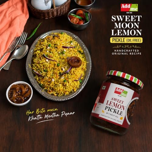 Image of Add me Khatta Meetha Sweet Lime Lemon Pickles Nimbu Ka Achar 600gm No Oil Homemade Recipe & Taste Glass Jar
