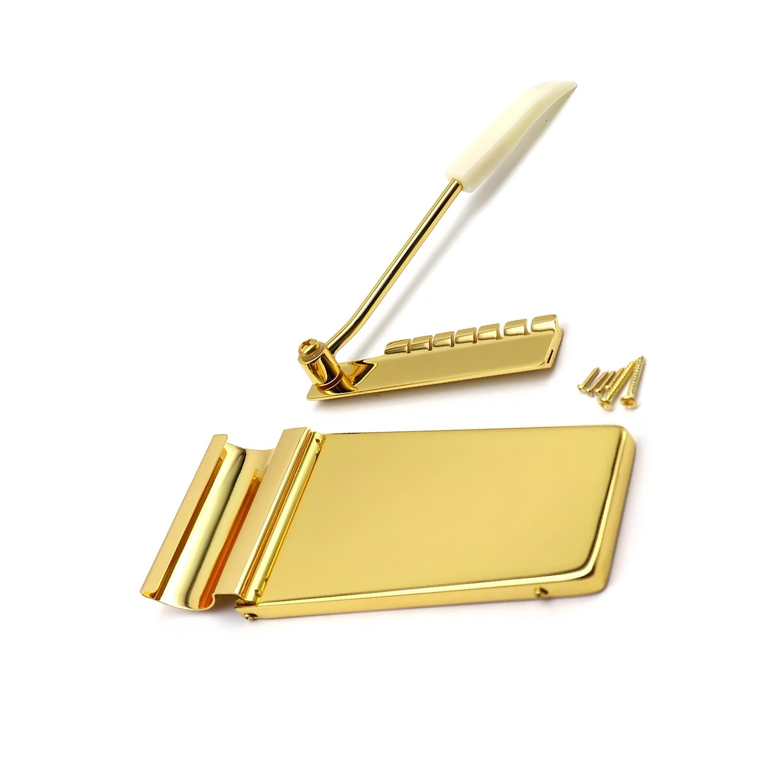 Generic Gitara Elektryczna Tremolo Bridge Tailpiece Solidny materiał Mosiężny dla ES SG Firebird Flying V z Ramieniem Tremolo dla Miłośników Gitary (GOLD)