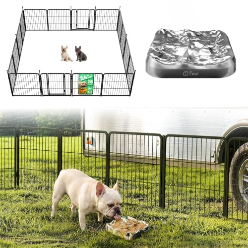Image of FXW Instant Dog Playpen with Dog Lick Mat for RV Camping Outdoor Yard