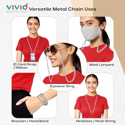 Image of VIVID vision Unisex Adult Eyeglass Holder Strap Cord | New Chain Adjust on Sunglasses | Anti-slip Retainer Lanyard String Eyewear Frame | Specs Mask Chains