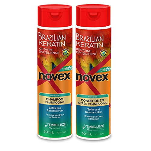Novex Brazilian Keratin Shampoo & Conditioner Set - Infused with a 100% Natural Brazilian Keratin Protein