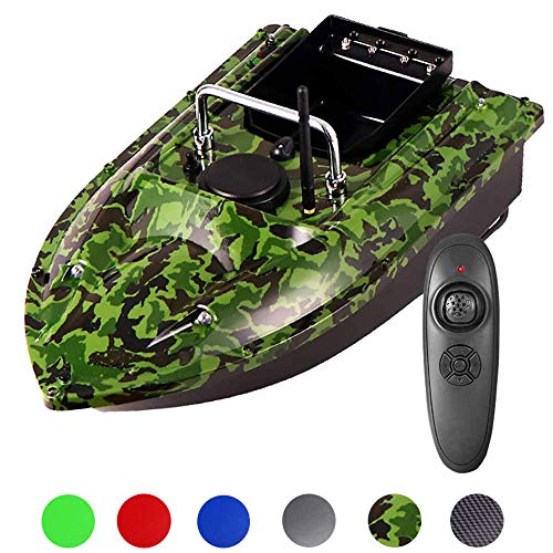 ZJRA Barco Cebador,Barco Cebo Pesca,Señuelo RC Barco De Pesca, 1,5 Kg De Carga Asistida Pesca Herramienta, De Gran Capacidad 5200Mah De La Batería, De Múltiples Colores A Elegir De Shell,Camuflaje