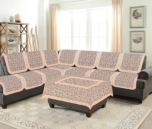Image of L Shape Sofa Covers 7 Seater - Premium Durable Protective and Stylish Design for Living Room Furniture