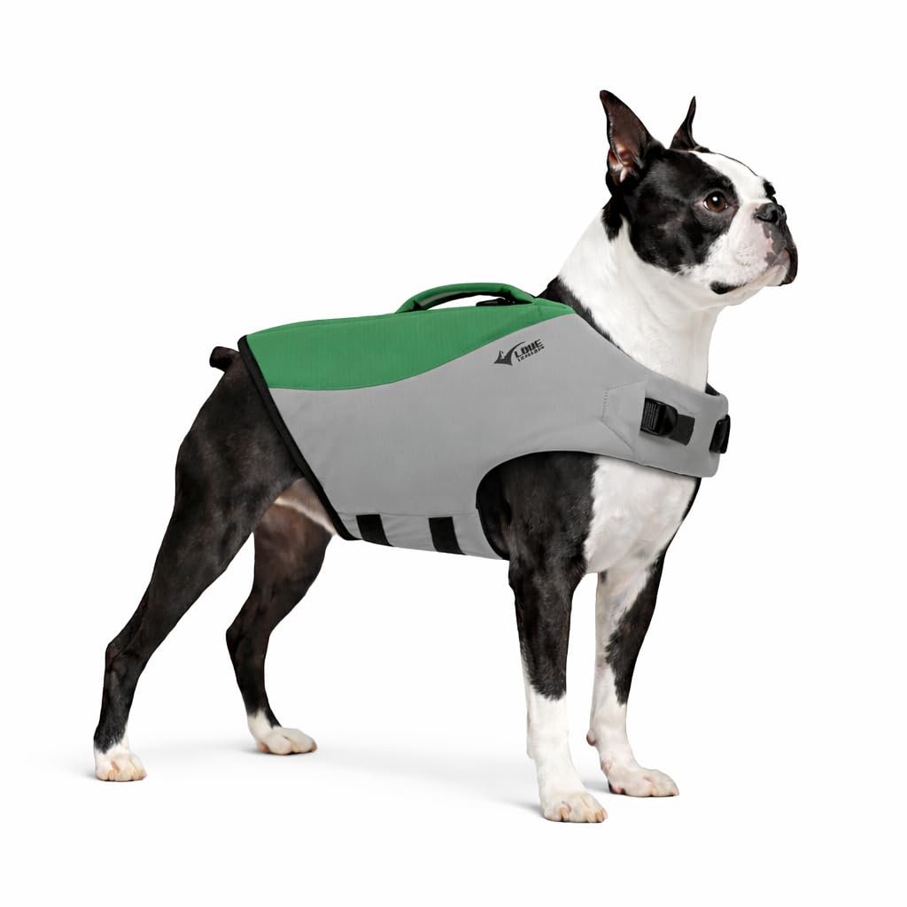 Dog Life Jacket, Sport Style Dog Float Coat with Excellent Buoyancy, Stylish Dog Swimming Safety Vest with Rescue Handle for Small Medium Large Dogs Green L
