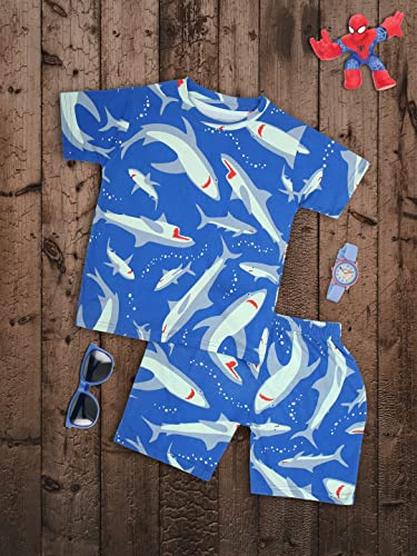 Image of Boys Halfsleeves Cotton Solid /Printed T-Shirt & Shorts Summer Co-ord Set /Clothing Set /Casual wear