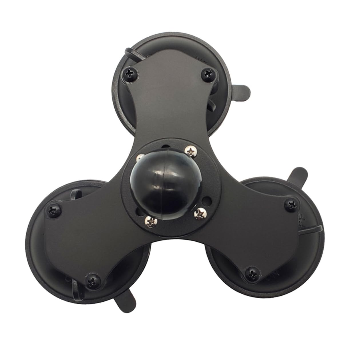 DOITOOL Soporte de Ventosa Triple para Parabrisas Rótula 360° Negro | Base de Succión Firme, Aleación de Aluminio y Silicona, Montaje para Navegadores y Soportes