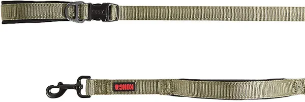KONG Comfort Ultra Durable Traffic Padded Handle Hands Free Quick Control Leash 6' (Green)