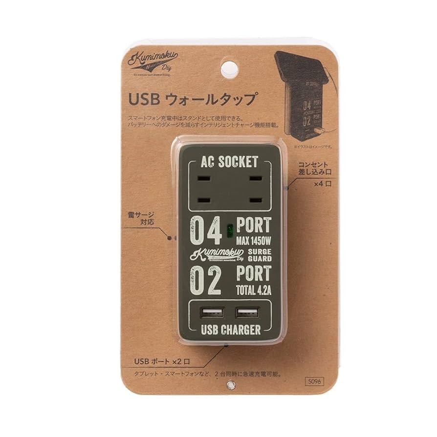 Amazon.co.jp: カインズ(CAINZ) USBウォールタップ 幅6×奥行11.5