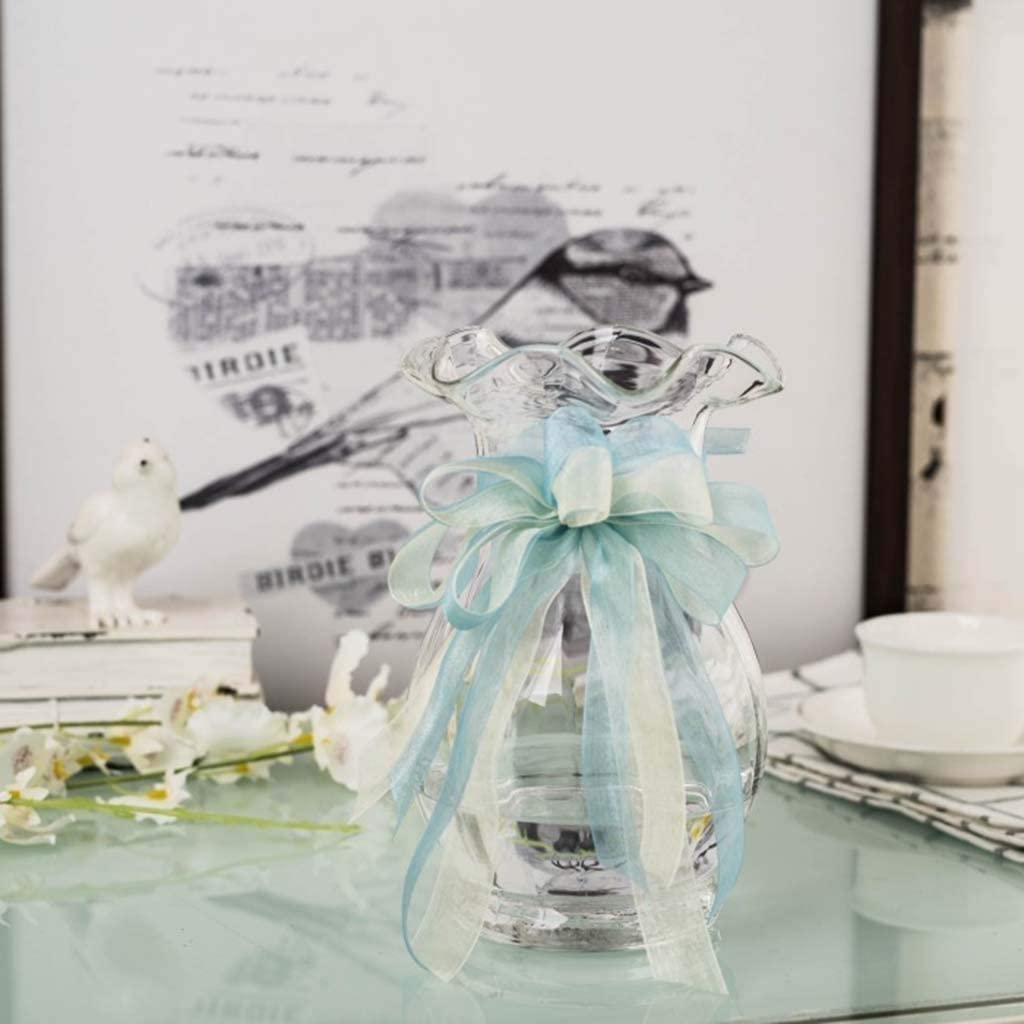 Amazon.co.jp: 彫刻の花瓶 花びん ガラス花瓶リボン透明蓮の葉の