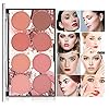 CCbeauty 8 Colors Face Blush Palette Matte Shimmer Professional Natural Long Lasting Lightweight Portable Foundation Contour Highlight Pressed Powder Makeup Palette for Women Girls