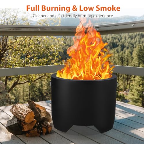 PioneerWorks Stove Bonfire, 20 Inch Smokeless Fire Pit with Removable Ash Pan, Portable Outdoor Fire Pit, Wood Burning Lightweight Fireplace, Ideal for for Backyard, Patio, Garden,19 lbs