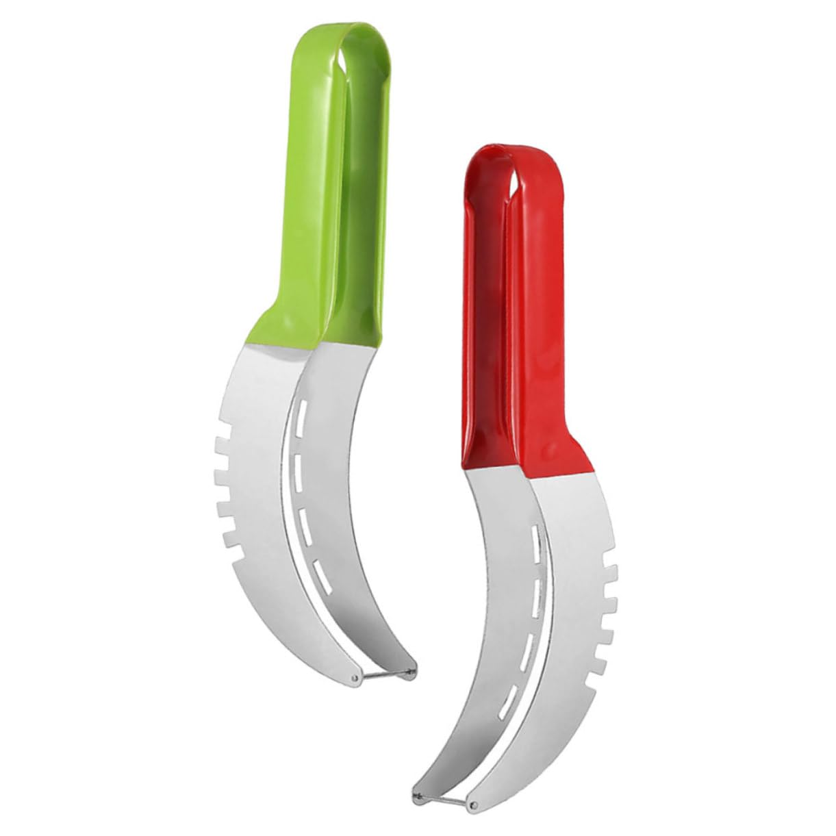 PRETYZOOM 2Pcs Multifunctional Watermelon Slicer Tool Stainless Steel Fruit Cutter for Effortless Cutting for Bbqs Picnics and Parties