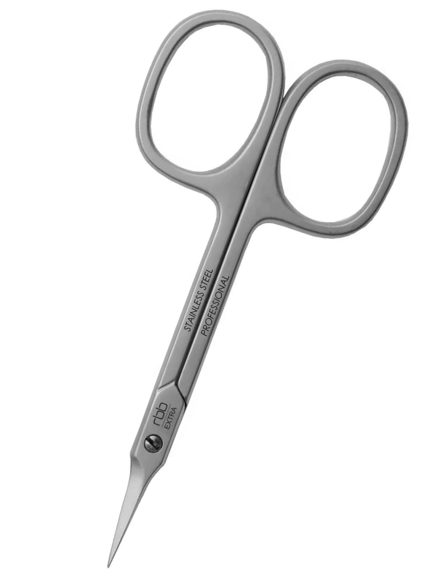 RBB by Gimap RBB Manicure Cuticle Scissors Curved - Matt Steel - Hand Sharpened 3.5 in, Silver
