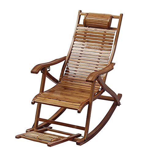 Sillón mecedor de bambú Sillón mecedor Sillón para Adultos Sillón mecedor Silla de niñera Viejo Pliegue de Ocio (Color: A) Little Surprise