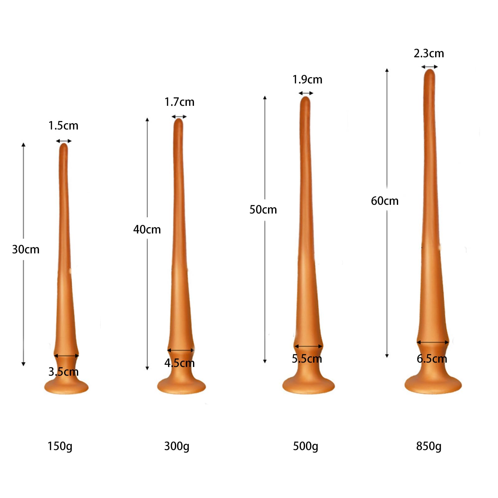 AMAZBEE Dildo super lungo Giocattoli sessuali per adulti Spine anali in silicone per il massaggio del punto G Dilatatore anale con scala SM Spine di stimolazione vaginale (M)
