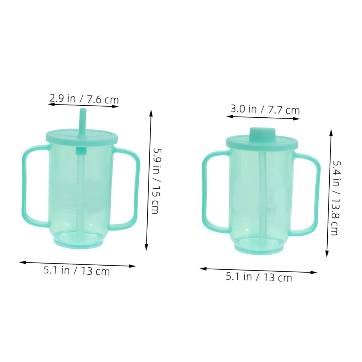 FRCOLOR Set 2 Tazze per Anziani 350ml, Design Ergonomico, Bicchieri Antigoccia e Versatili per Assistenza Anziani e Pazienti Letto