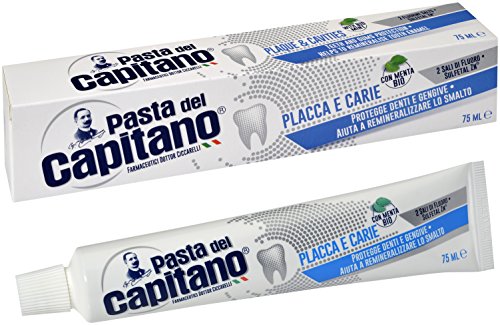 Pasta del Capitano Dental Placa y Caries - Paquete de 12 x 75 ml - Total: 900 ml