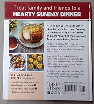 Hardcover Taste of Home Sunday Dinners - EZ-Read Large Print Edition Book