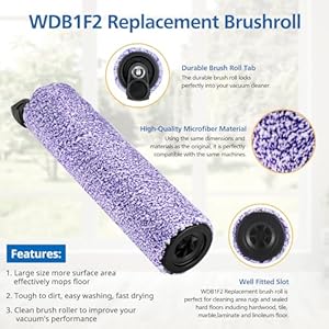 WDB1F2 Replacement Brushroll & Filter Bundle Compatible with Shark Hydrovac WD101 WD201 WD100 WD200 AW201 WD200C WD201C WD101C HydroVac XL 3-in-1 Vacuum Cleaner,Compare Parts WDB1, WDB2, WDFF1, WDFF2 WDB1F2 Replacement Brushroll Filter Bundle Compatible with Shark Hydrovac WD101 WD201 WD100 WD200 AW201 WD200C WD201C WD101C HydroVac XL 3 in 1 Vacuum CleanerCompare Parts WDB1 WDB2 WDFF1 WDFF2