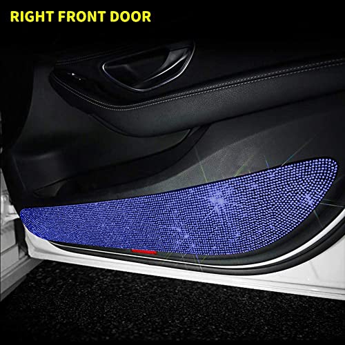 Image of eing Bling Car Door Anti-Kick Pad Crystal Door Protective Pad Universal Anti-Kick Dirty Stickers Anti-Collision Stickers,4 Pack /Set(2 Pack for Front Door and 2 Pack for Back Seat Door),Deep Blue