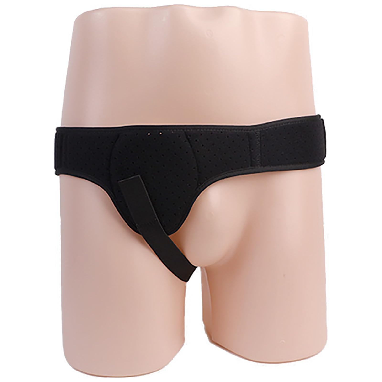 Cintura per Ernia Inguinale per Uomo e Donna, Cinto per Ernia Inguinale Regolabile Fascia con Cuscinetti di Compressione Rimovibili(Black,Medium)