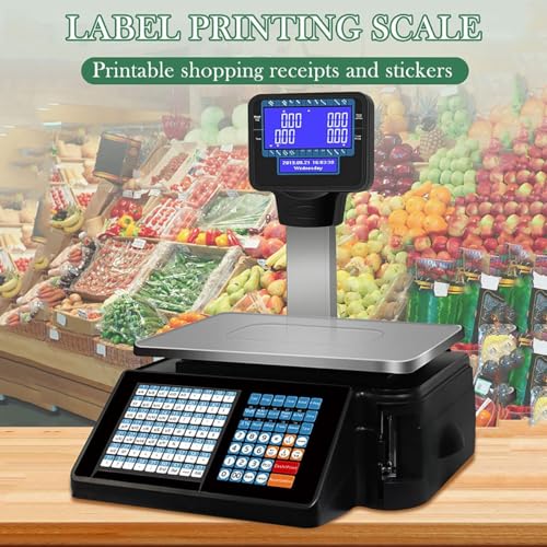 Báscula digital comercial con impresora 30kg con pantalla doble miniatura 2