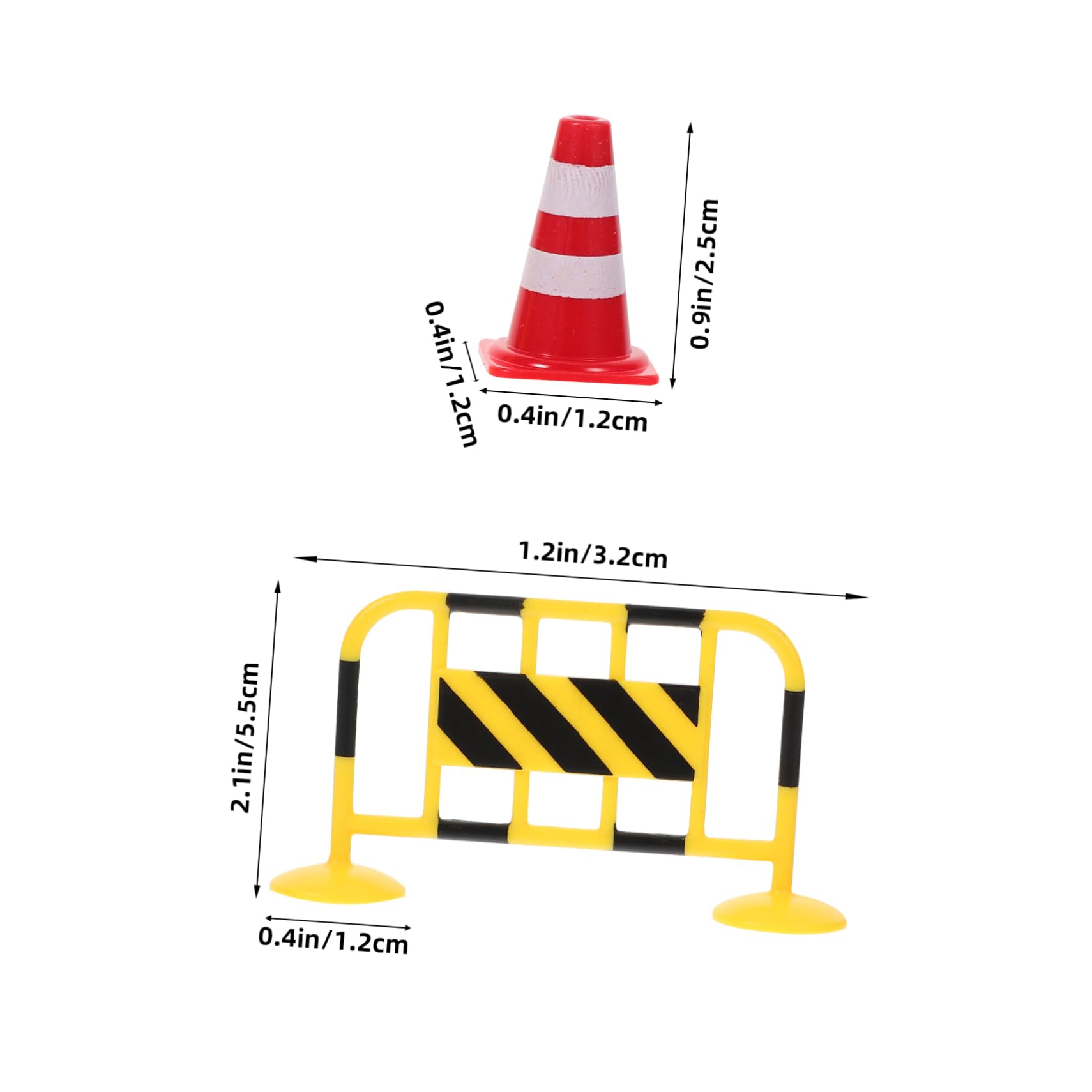 IMIKEYA Mini Traffic Barricade Toys 8pcs Road Block Signs for Boys and Girls Playset Miniature Cones Educational Game