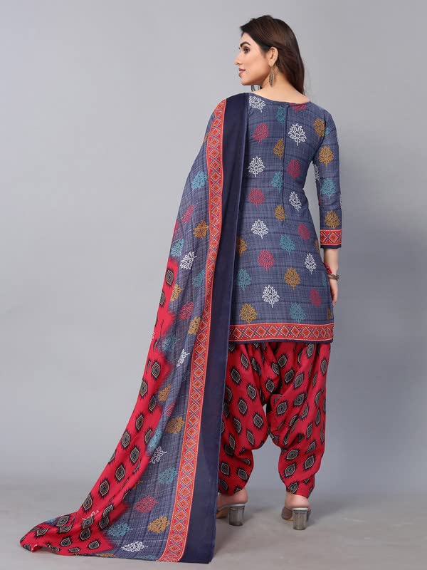 Satrani Women's Printed Poly Cotton Unstitched Dress Material(1175D1272N_Grey2)