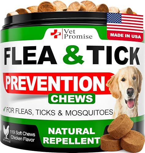 Flea-and-Tick-Prevention-for-Dogs-Chews-Natural-Dog-Flea-and-Tick-Control-Advanced-Oral-Pills-Supplement-Treatment-for-All-Breeds-Size-Vet-Formulated-Soft-Chewables-Made-in-USA