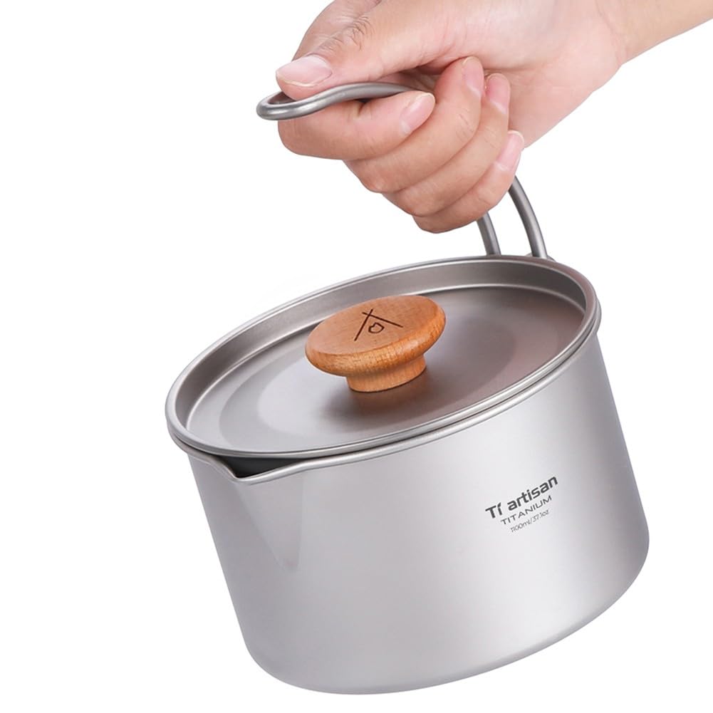 Bushcraft Pot à suspendre léger de 11 L, bouilloire de camping antirouille avec poignée amovible et sac de rangement