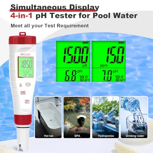 ph testerdigital ph meter for waternew version tds meter for drinking water with backlit simultaneously display 4 in 1 tds ph ec meter for water hydroponic nutrient solutionpoolhome use
