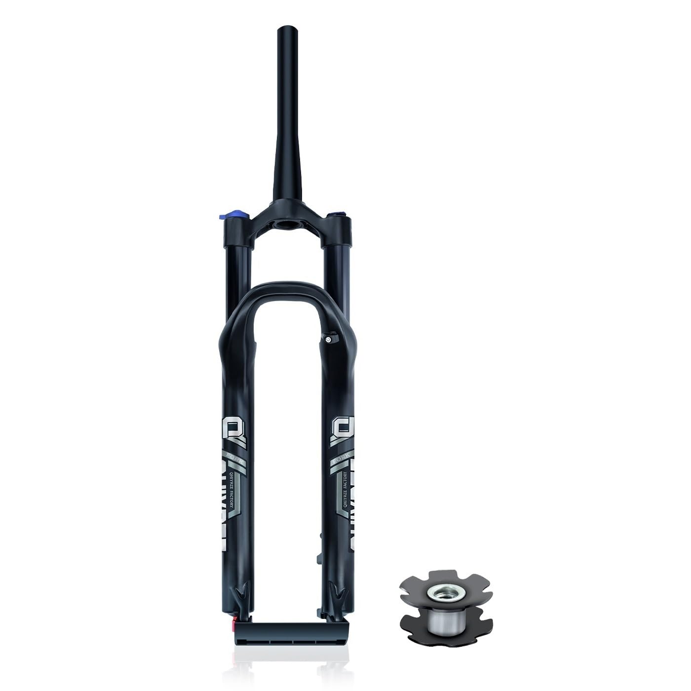 LHHL Mountain Bike Fork 26 27.5 29 MTB Air Suspension Fork Rebound Adjust Travel 140mm QR 9x100mm Disc Brake Front Fork XC/AM Ultralight,Manual/Remote Lockout,Straight/Tapered(Black Tapered HL,26'')
