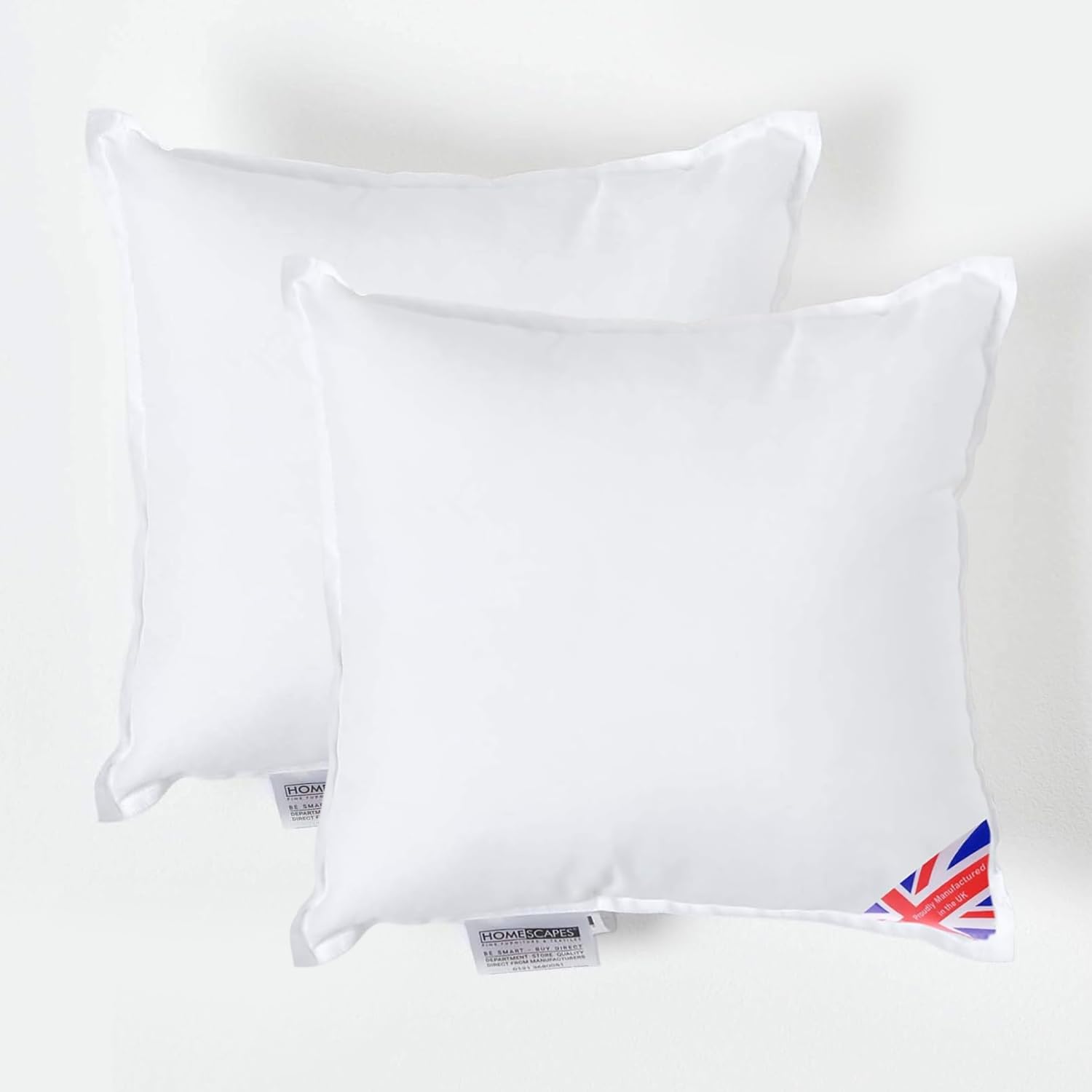 HOMESCAPES 2 Pack Luxury Super Microfibre Cushion Inserts 35cm x 35cm (14 x 14”) Perfect Bounce Back and Soft Cover Generously Filled Inner Pads Hypoallergenic Cushion Filler Handmade Machine Washable