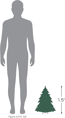 Miniatura 7 de Árbol de Navidad artificial blanco nieve mediano preiluminado de 18 pulgadas, luces transparentes