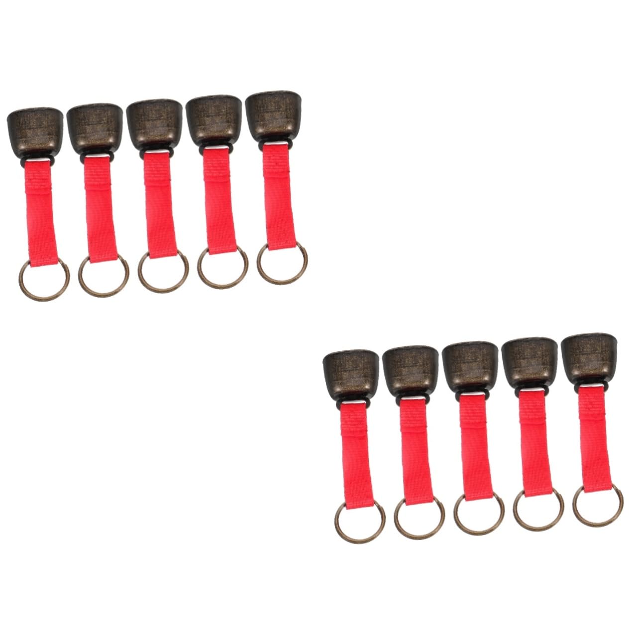 LIOOBO 2sets Practical Metal Camping Bell Bear Bell for Hiking Retro Design Loud Sound for Safety 5pcs*2