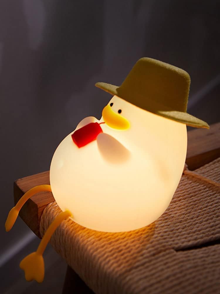 RitammiCute Duck Night Light, Cute Duck Lamp for Kids, Cute Duck Silicone Night Light, USB Rechargeable Nursery Lamp, Multicolor Night Light Gift for Kids Room Decor Lamps Lighting