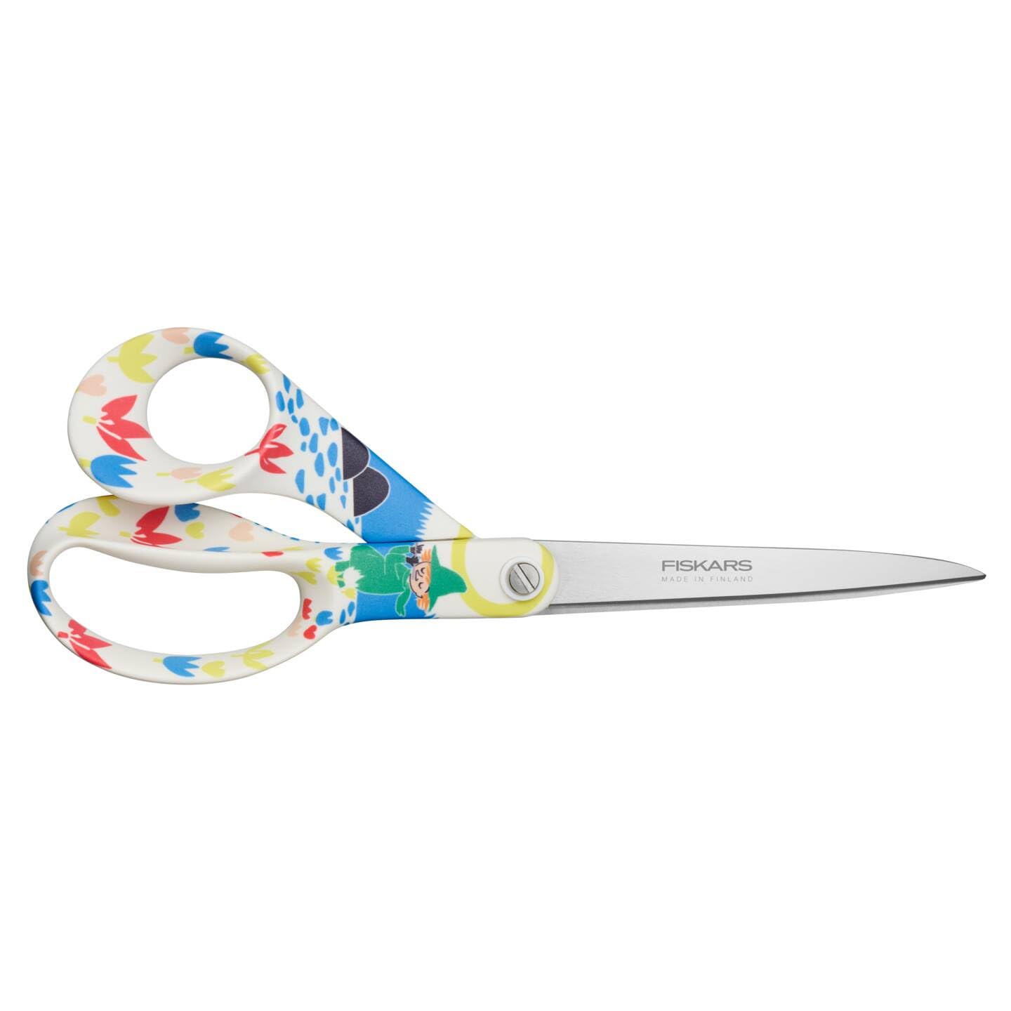 Fiskars X Moomin all-purpose scissors with Moomin design, right-handed, length: 21 cm, stainless steel blades, snips, 1071495