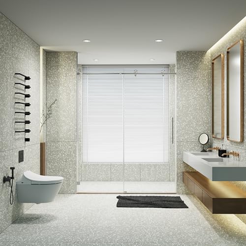 Frameless Single Sliding Soft-Close Shower Door, 56-60' W x 74' H, 5/16' (8mm) SGCC Tempered Glass, Brushed Nickel, Adjustable Width, Easy Installation