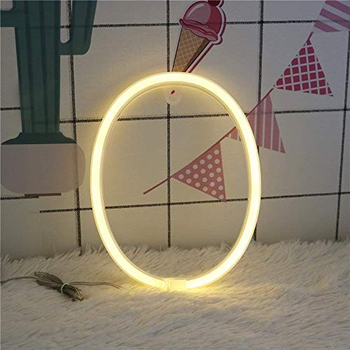 Image of ENUOLI Letter Neon Lights Sign LED Warm White Alphabet Word Wall Lamps (O) | Art Lights Battery /USB Operated Mood Neon Lighting Wedding Party Cafe Bedroom Nursery Christmas Birthday Home Bar Decoration
