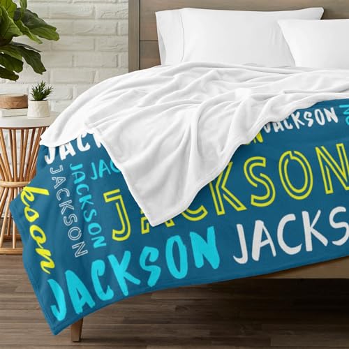 Personalized Name Blanket Customized Baby Blankets for Girls Boys Adults Monogrammed Blankets and Throws Christmas Birthday Mothers Fathers Valentines Day Gift