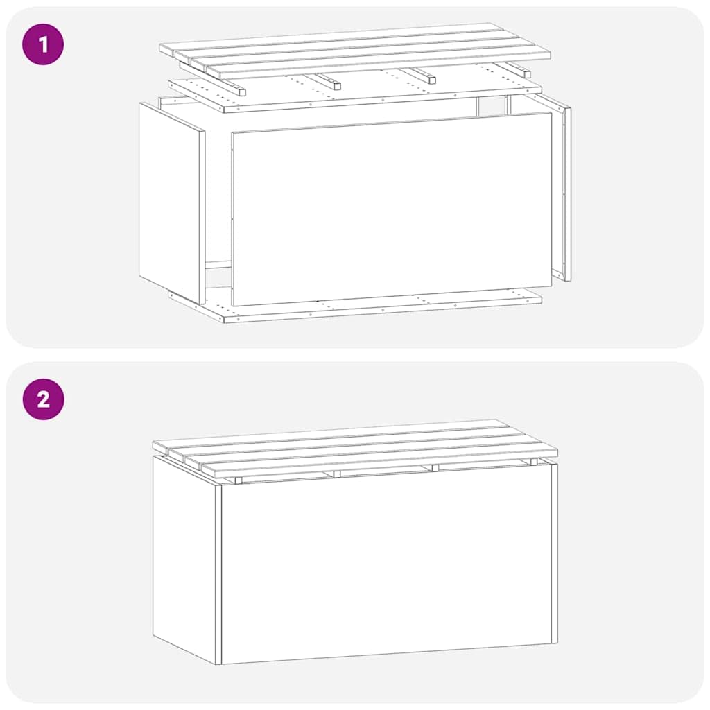 Panca da giardino moderna in legno Douglas e acciaio con verniciatura resistente alle intemperie, per terrazza ed esterno, seduta dalle linee pulite, comoda e stabile, elegante