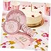 TOPPERFUN 40th Birthday Party Supplies Stylish Glittering Paper Plates Napkins Cups Set for Celebrati