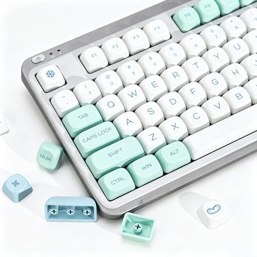 Image of KBDiy Snow Mountain KOA Profile Keycaps Set,Dye-Sublimation PBT Blue Custom Keyboard Keycap,138 Keys Cap Set for Cherry Gateron MX Switches Mechanical