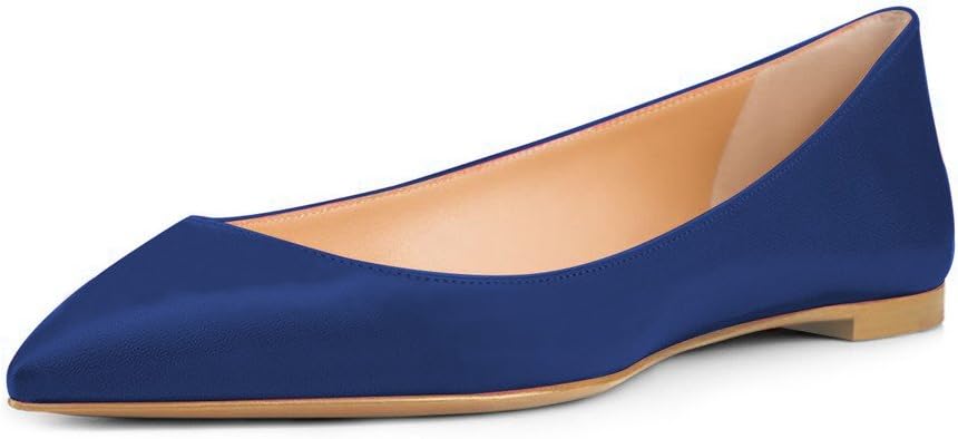 FSJ Women Fresh Floral Printed Flat Pumps Pointed Toe Slip On Party Dress Shoe for Comfort Casual Outfits 4-15 US