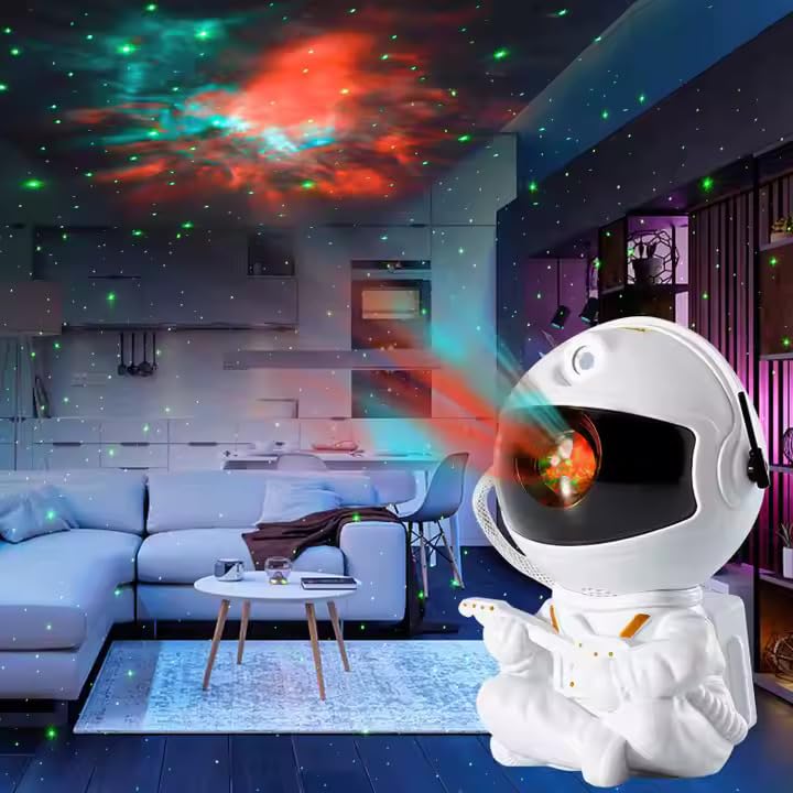 Image of One94Store Astronaut Galaxy Projector Night Light - 360 Rotating Nebula Star Projector with Remote, Timer & Adjustable Head - LED Space Lamp for Kids' Bedroom, Home & Party Decor (Guitar Astronaut)