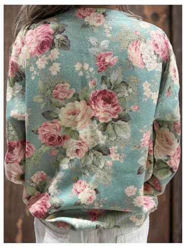 SOLY HUX Women's Floral Print Button Down Cardigan Sweater Long Sleeve Lightweight Fall Outerwear Outfits2